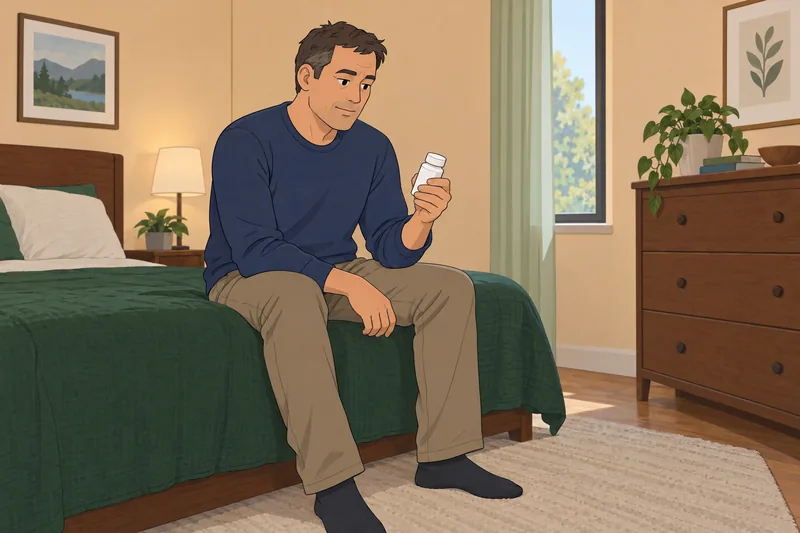 Erectile Dysfunction Quiz depicts a quiet bedroom conversation.