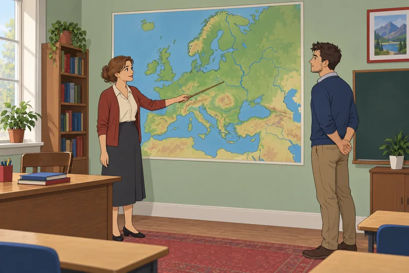 Europe Facts Quiz shows a geography lesson.