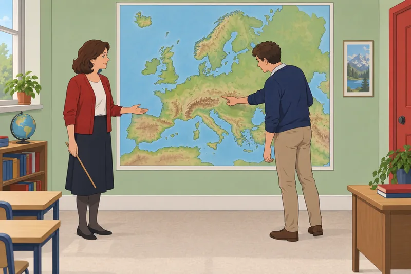 El cuestionario sobre Europa muestra un mapa.