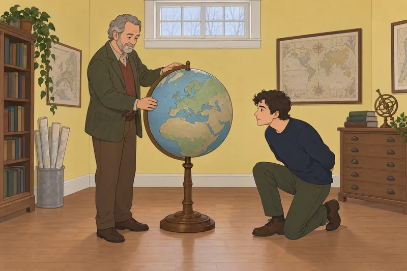 Europe Map Quiz beside a matte globe.