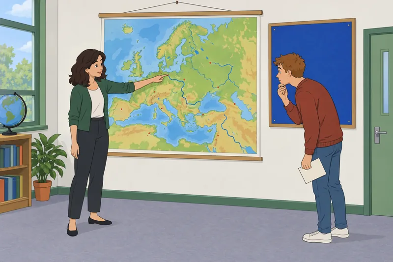 European Rivers Quiz in a classroom.