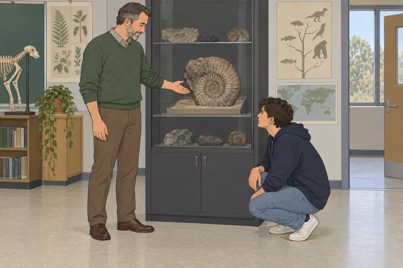 El cuestionario sobre evolución muestra un fósil.