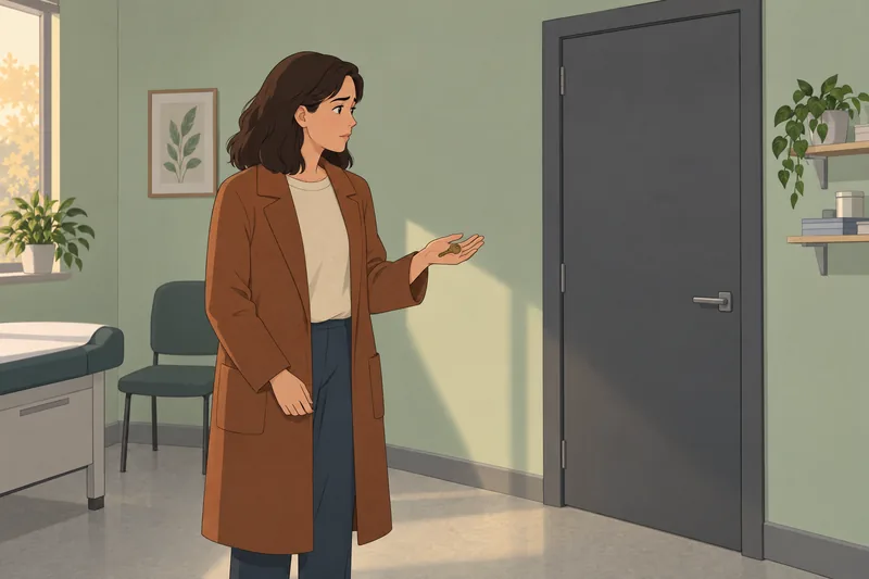 escala de ansiedad muestra una puerta cerrada.
