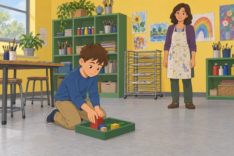 Expert Assessment of a boy sorting blocks.