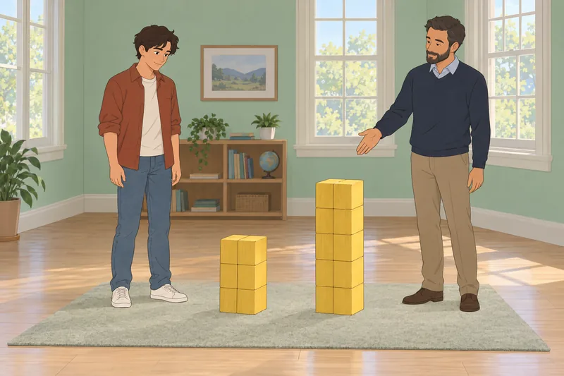 El cuestionario sobre exponentes muestra cubos apilados.