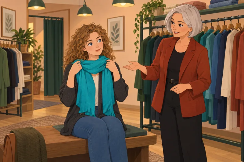 Eye Color Quiz follows a scarf choice indoors.