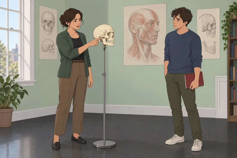 Facial Bones Quiz shows learners studying facial bones.