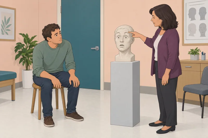 Facial Expression Quiz uses a clinic bust.