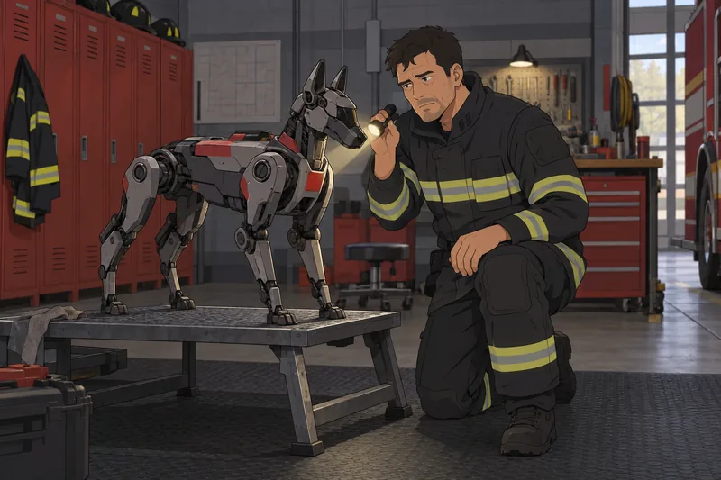 Fahrenheit 451 Quiz: curator studies the Hound.