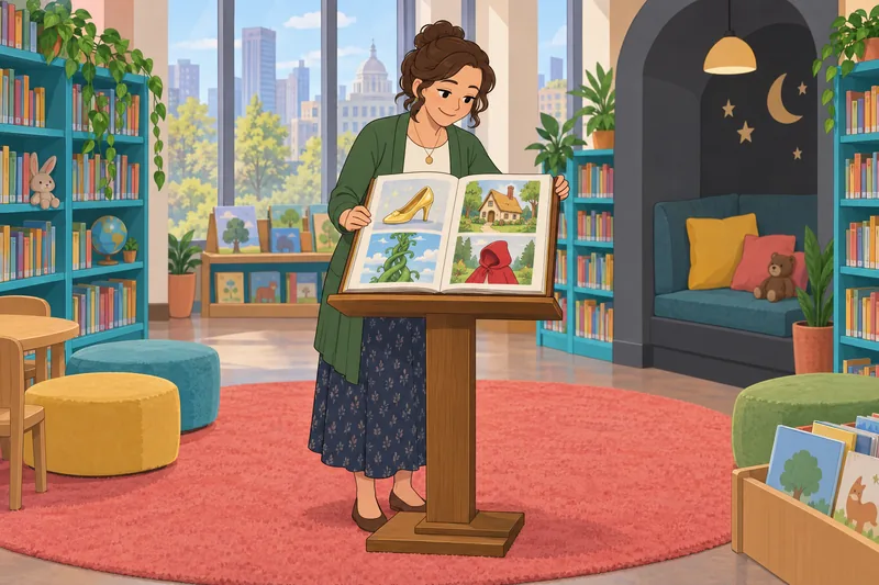 El cuestionario de personajes aparece en una biblioteca.