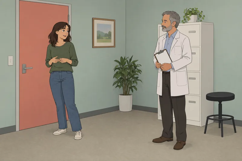 El cuestionario sobre sonrisas observa una charla.