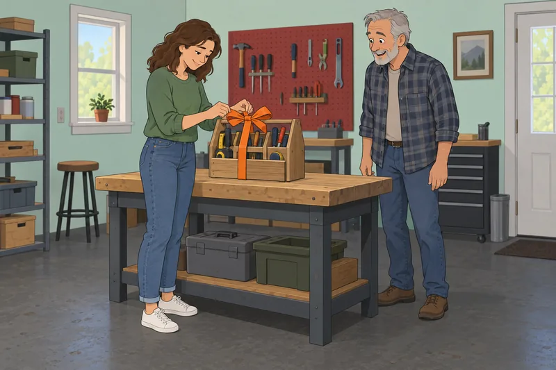 Father's Day Gift appears beside a tool case.