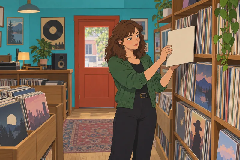 Favorite Taylor Swift appears among album sleeves.