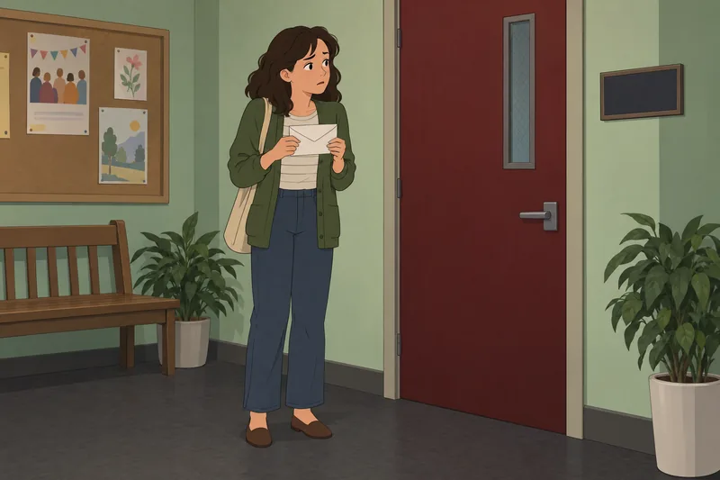 Fear of Missing shows concern near an invitation.