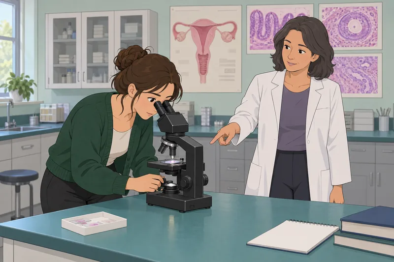 Female Reproductive System study happens under a microscope.