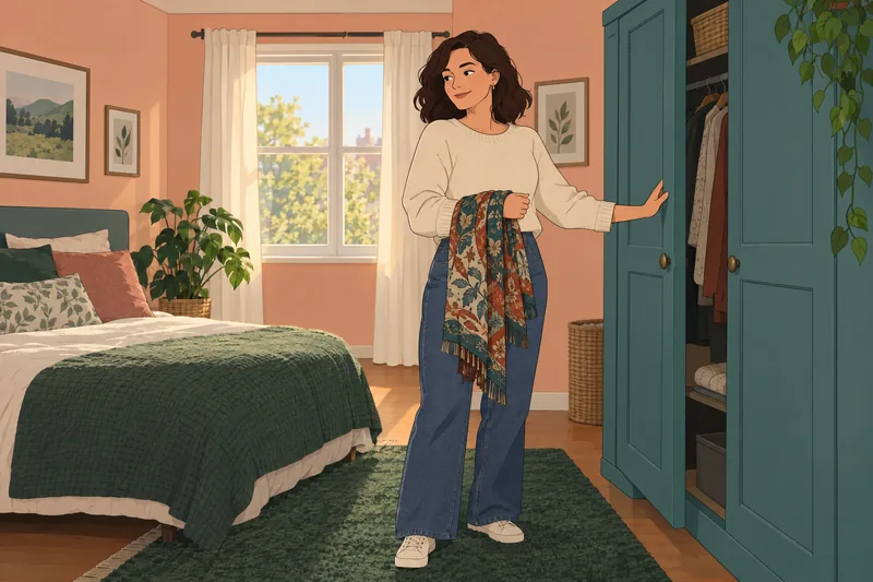 Escena: cuestionario sobre energía, mujer reflexiona.