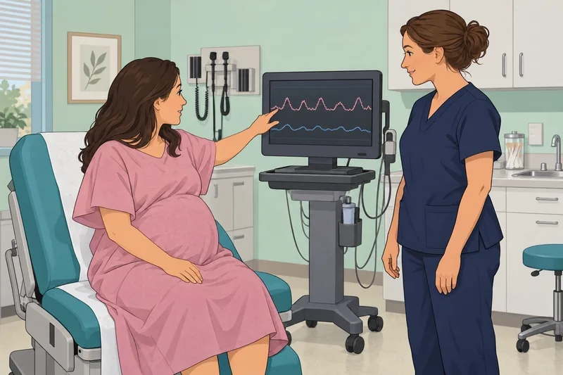 El cuestionario de práctica revisa una tira fetal.