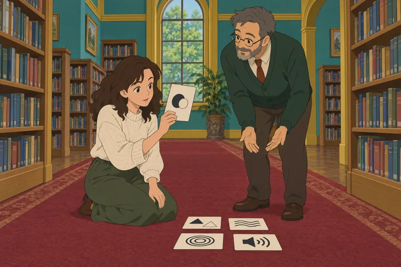 El cuestionario sobre figuras se practica en biblioteca.