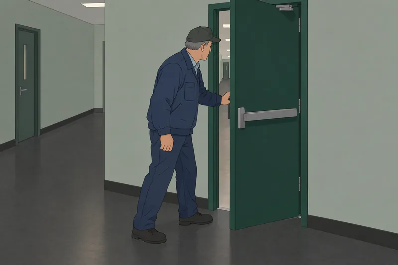 Fire Extinguisher Quiz shows a safe exit decision.