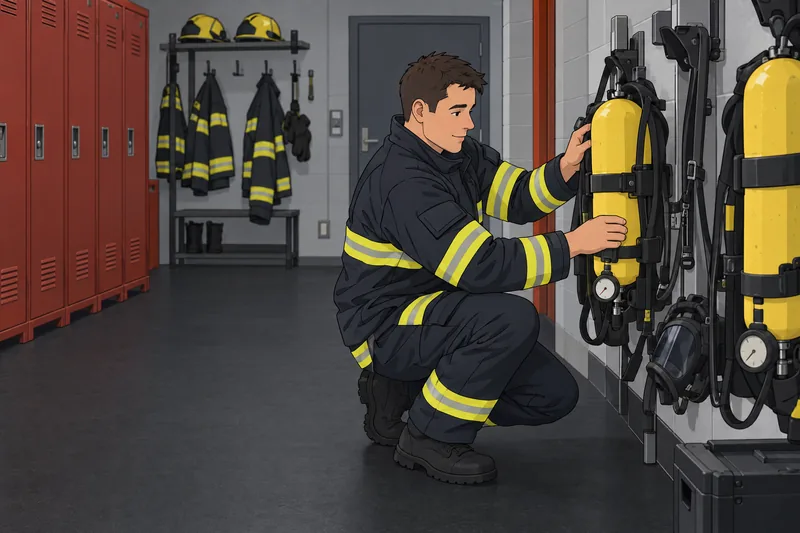 El cuestionario para bomberos muestra equipo revisado.