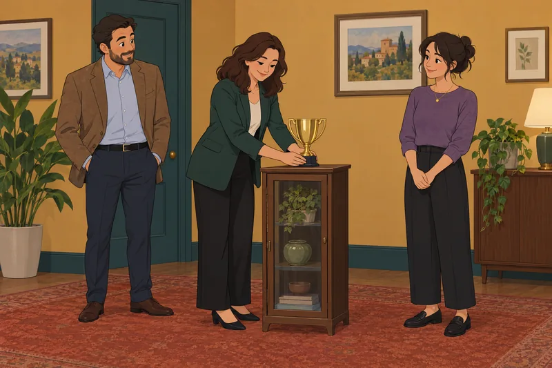 El cuestionario de narcisismo muestra un trofeo.