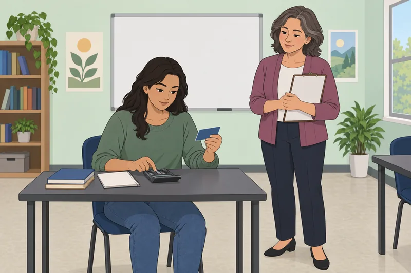 Fixing Your Credit unfolds in a math classroom.