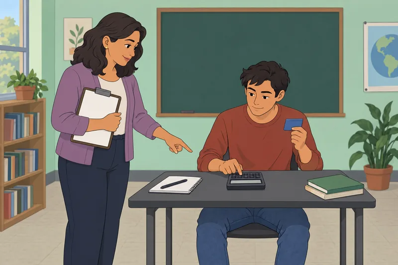 cuestionario de matemáticas ocurre en un aula.