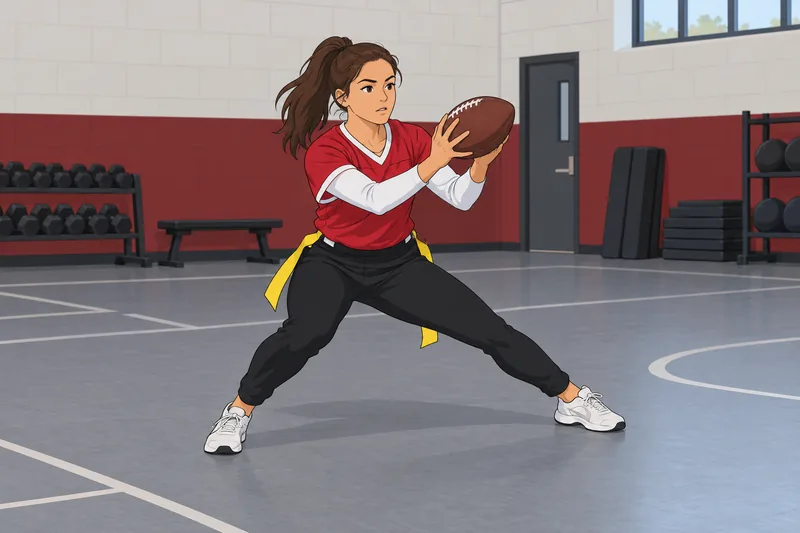 Flag Football Quiz shows a legal flag pull.