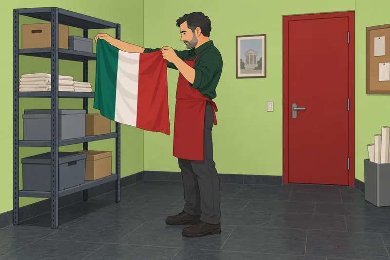Quiz difícil de: un archivista examina una bandera.