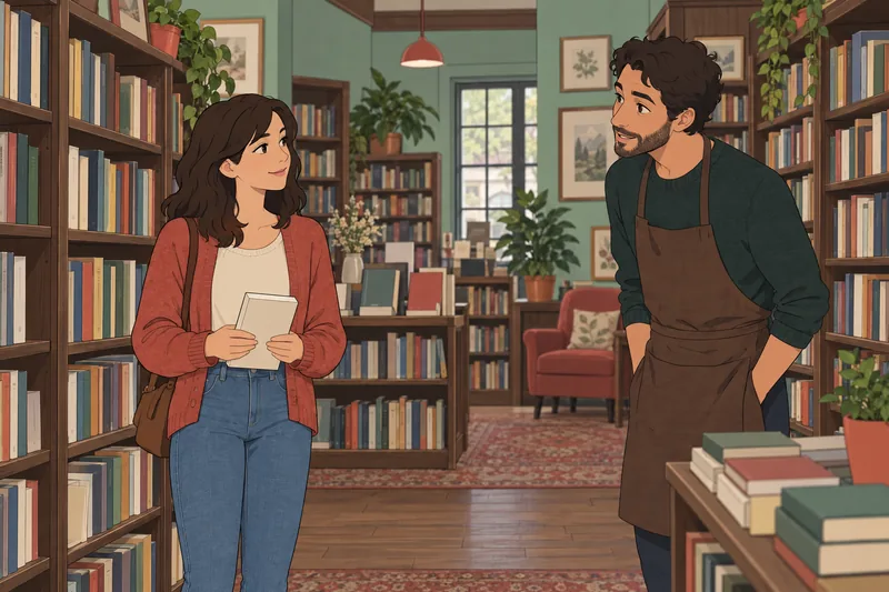Flirting Style Quiz shows a quiet hallway exchange.