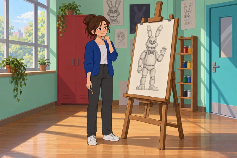 Quiz de personajes: adulta pinta un conejo.