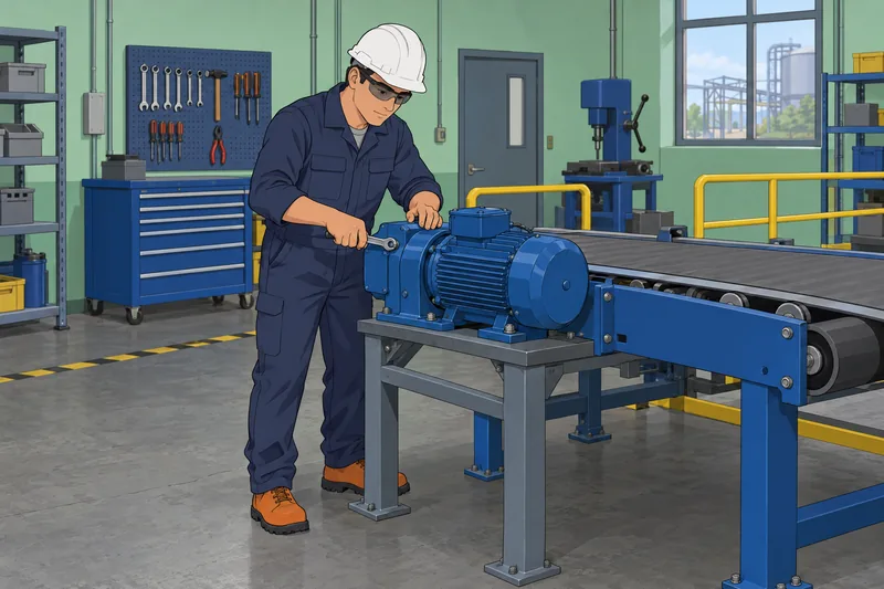Engineering Activity Orientation: engineer checks a conveyor motor.