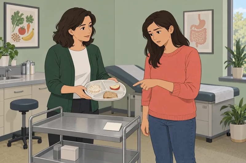 Food Intolerance Symptoms appear in a clinic lesson.