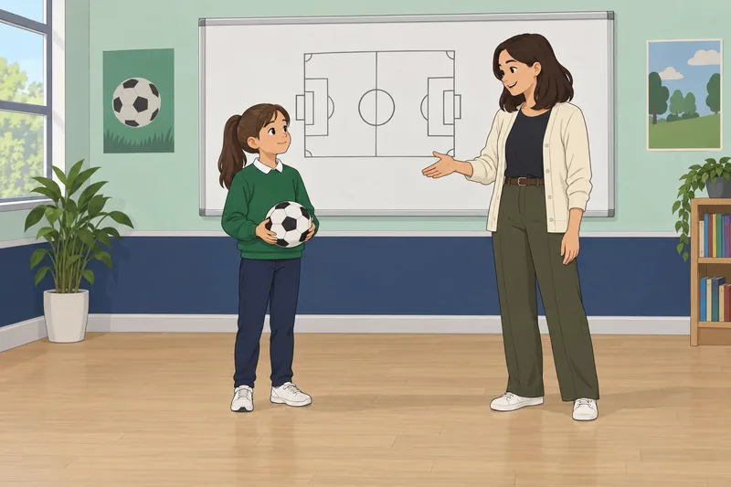Football Quiz for shows a child answering.