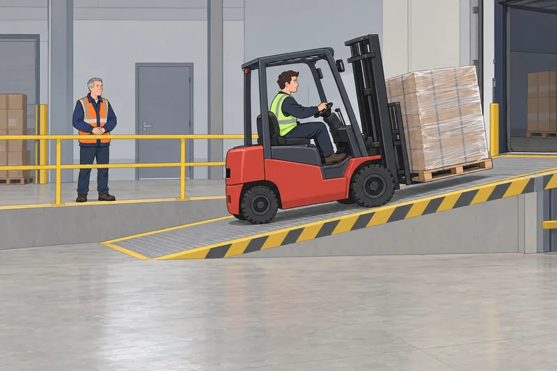 Forklift Quiz: technician inspects a charging cabinet.