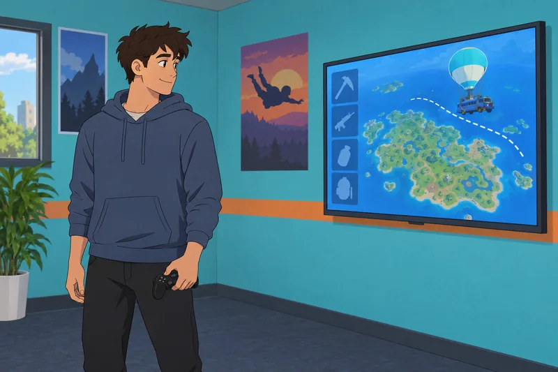 Quiz de Fortnite muestra a un jugador atento.