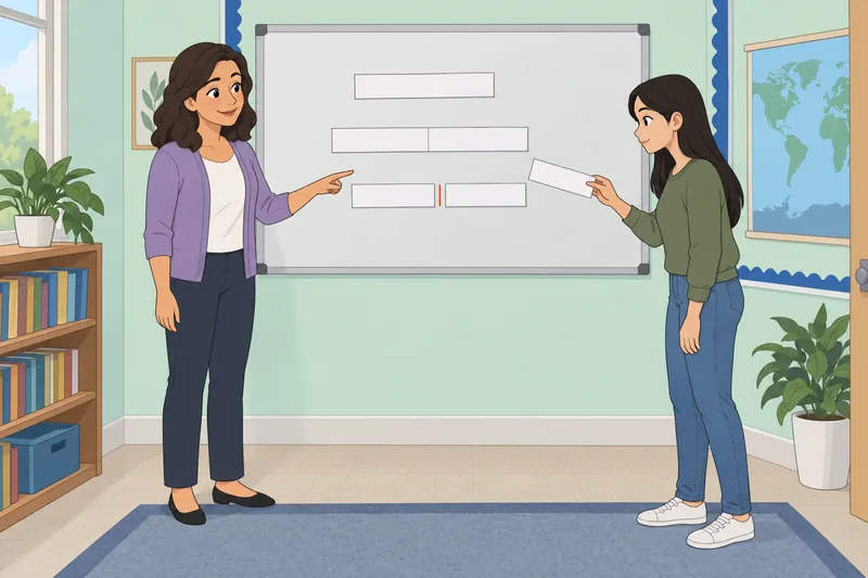 Fragment Run-On Quiz shows clause cards in class.