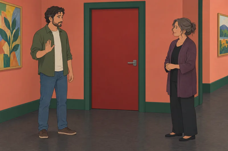 Imagen de Freaky ¿qué: pausa ante una puerta.