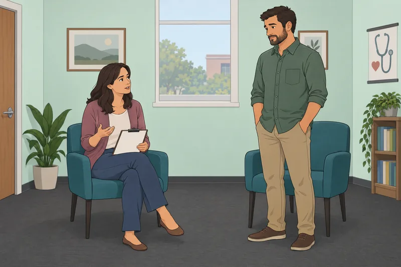 Free Marriage Assessment shows spouses discussing shared priorities.