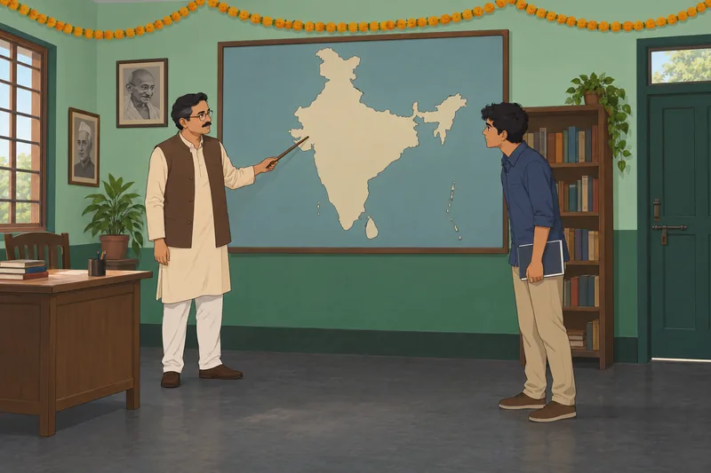Freedom Struggle Quiz shows an Indian history lesson.