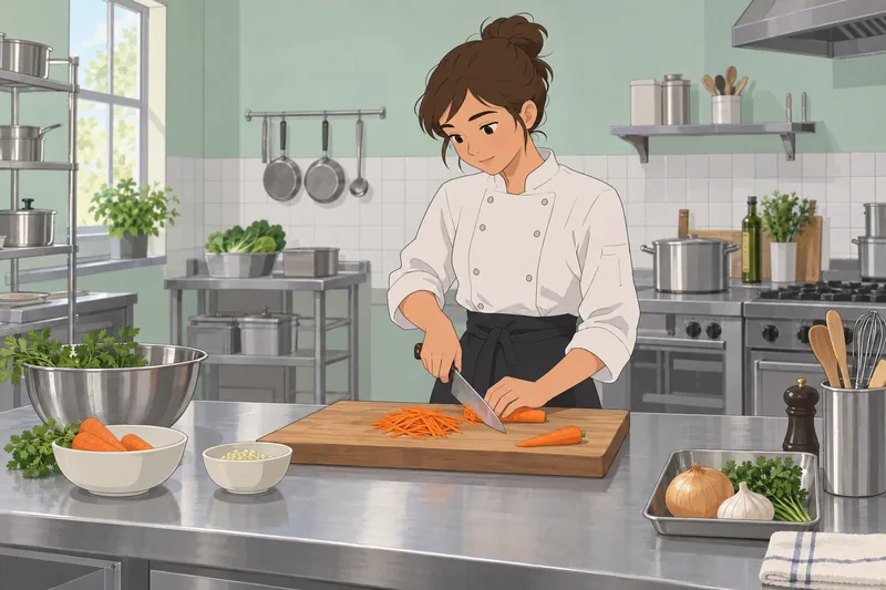 French Food Quiz shows a precise knife cut.
