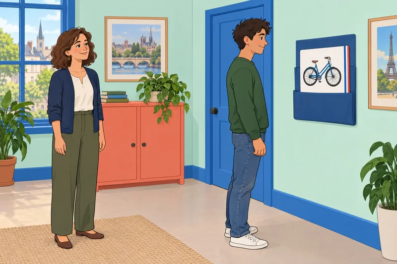 El cuestionario de vocabulario aparece en clase.