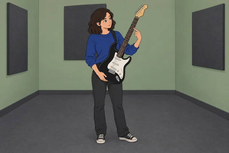 Fretboard Quiz shows a guitarist locating a note.