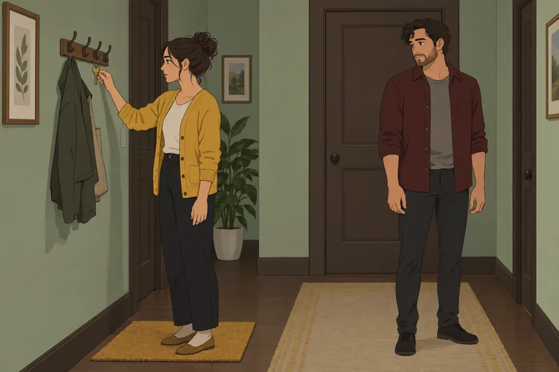 Friends with Benefits beside a closed bedroom door.