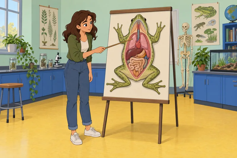 Frog Anatomy Quiz shows organ review.