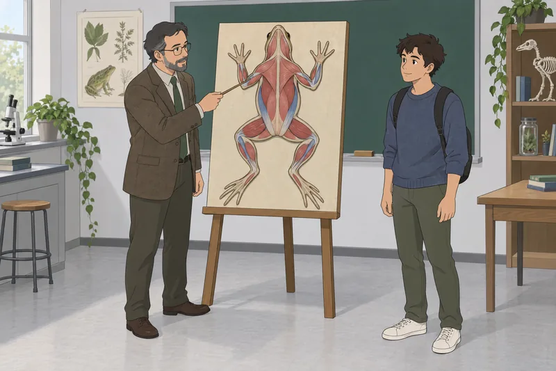 El cuestionario sobre la rana muestra músculos.