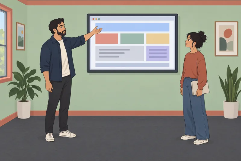 Front End Developer studies a webpage layout.