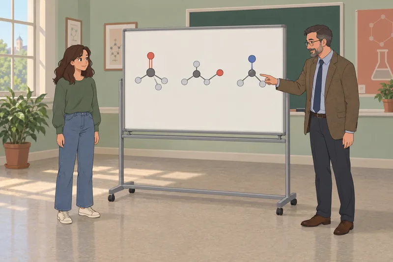 El cuestionario sobre grupos muestra diagramas moleculares.