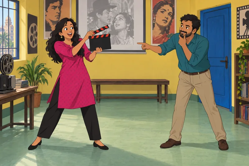 Funny Bollywood Quiz features a comic mask.