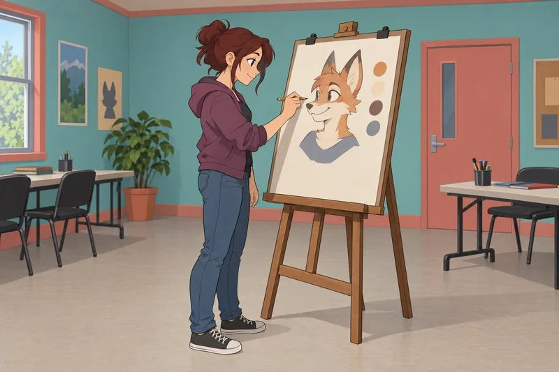 Furry Quiz shows an artist designing a fursona.